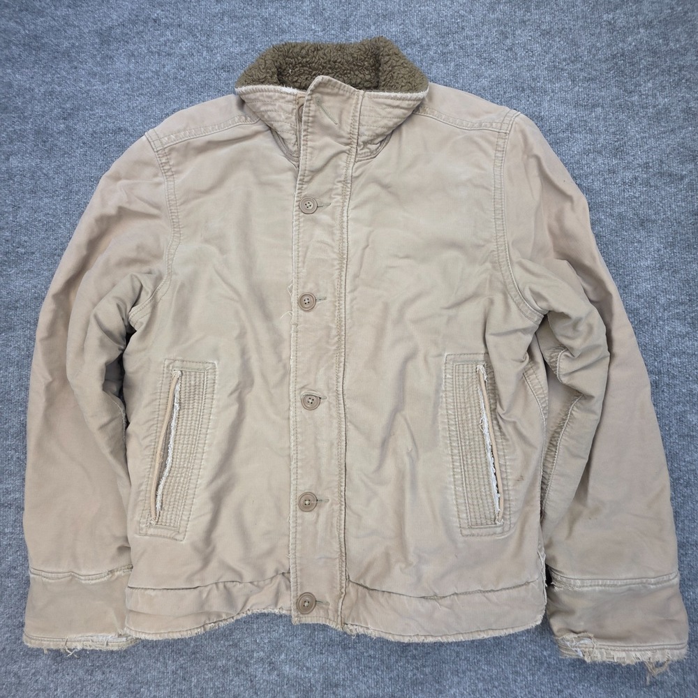 Abercrombie & Fitch Adirondack Jacket Men's XL Brown Sherpa Lined Y2K Vintage